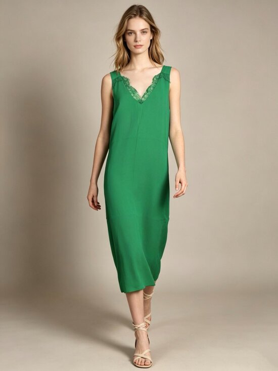 Mint Velvet Dresses & Skirts - NWOT Mint Velvet Green lace Sleeveless V-neck Midi Dress US 10 UK 14